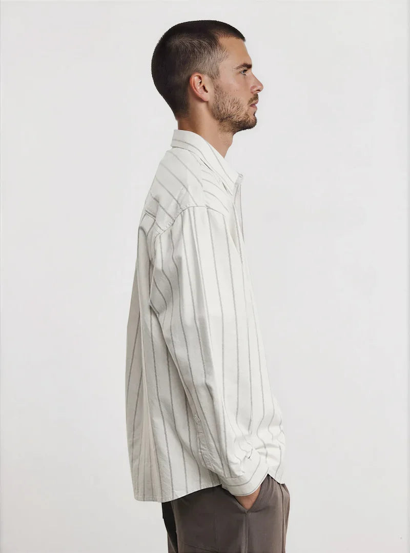 Men’s 100% Oxford Cotton Stripe Long Sleeve Shirt