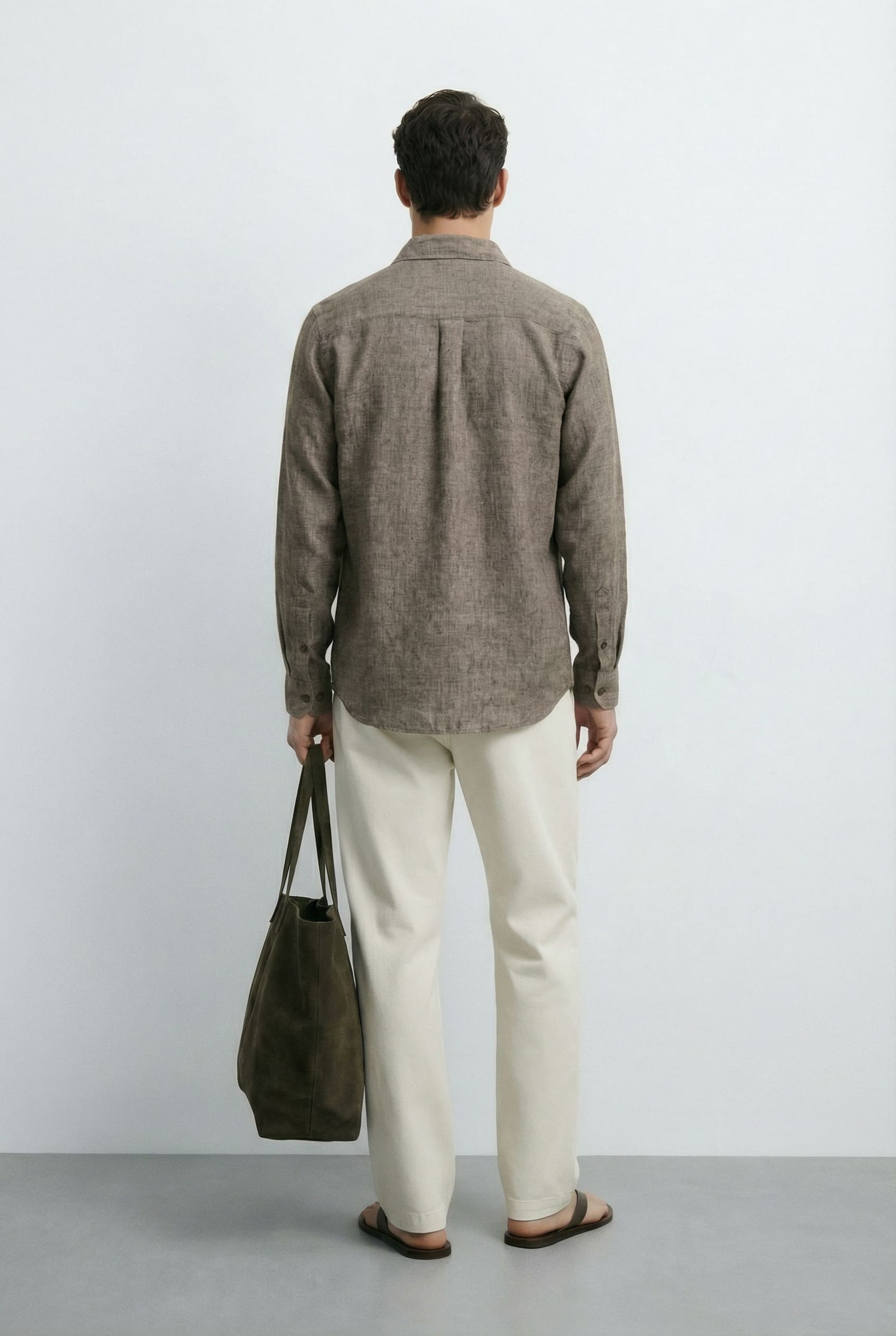 Men’s 100% Cotton-Linen Long Sleeve Shirt