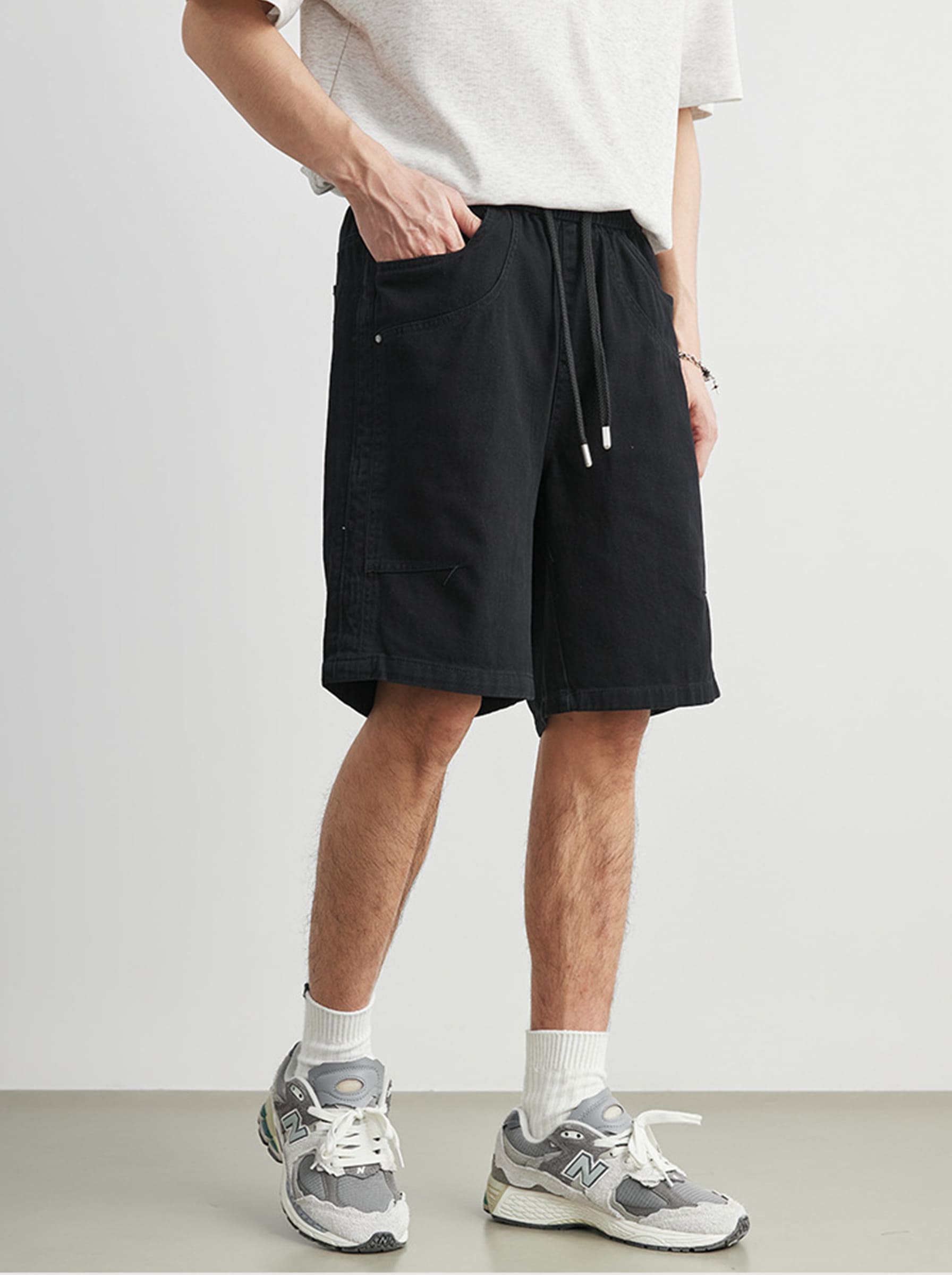 Men's 100% Cotton Lyocell Drawstring Five-Pocket Shorts
