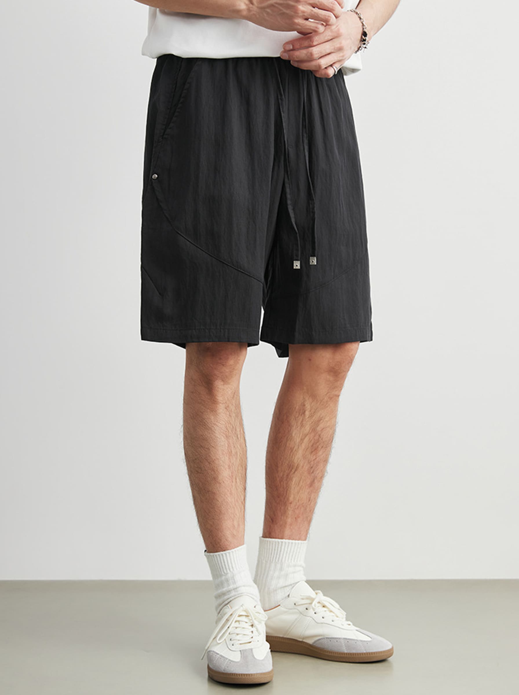 Men's Lyocell Tencel Drawstring Straight Leg Shorts