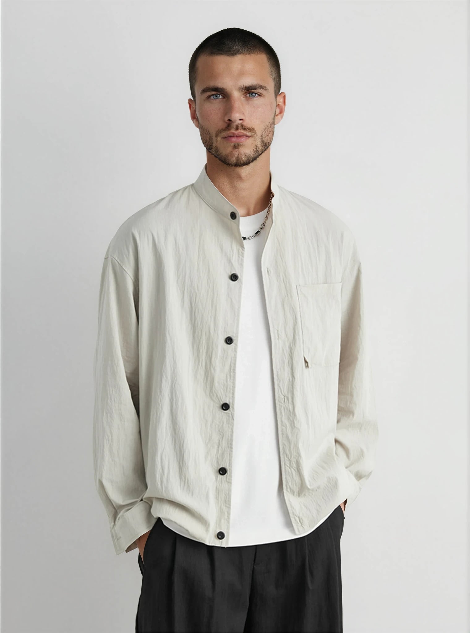 Men's Tencel Lightweight Textured Overshirt
