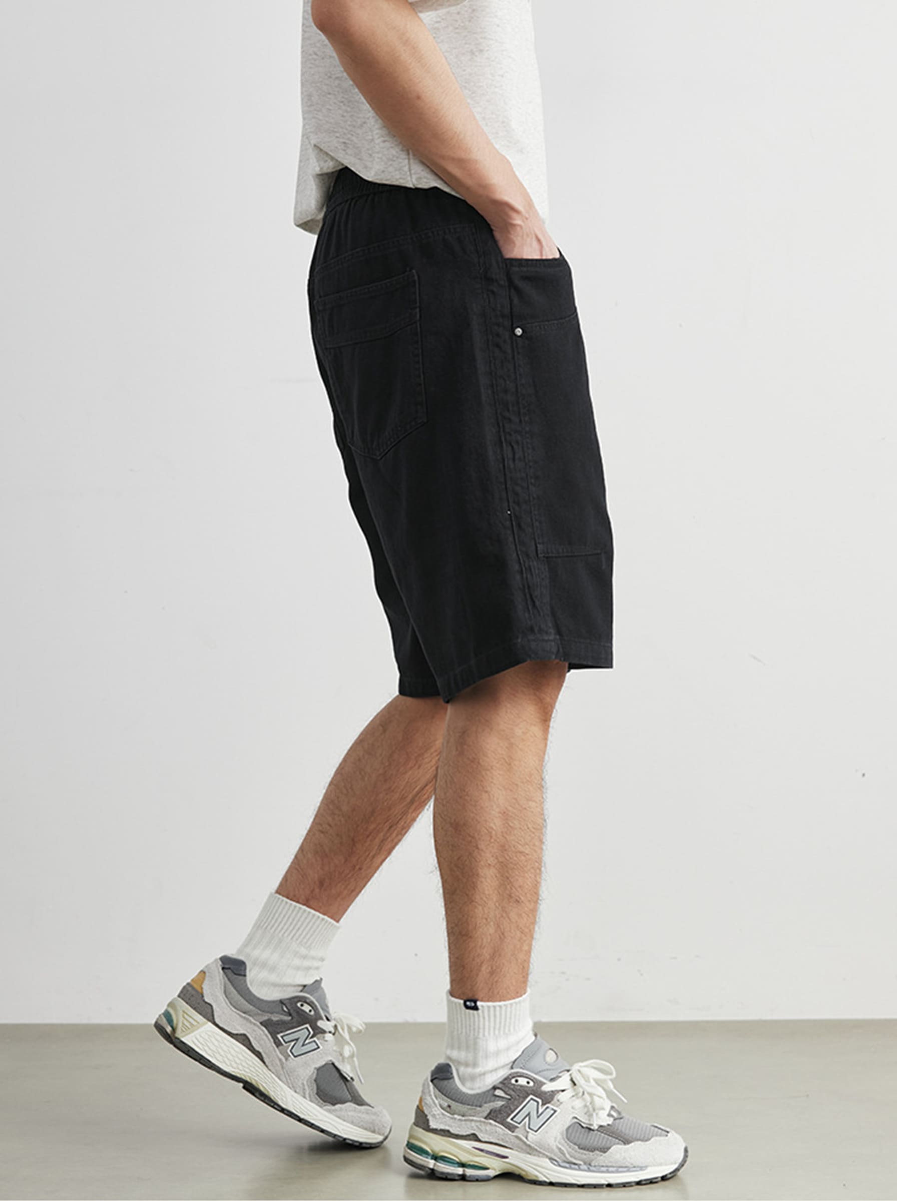Men's 100% Cotton Lyocell Drawstring Five-Pocket Shorts