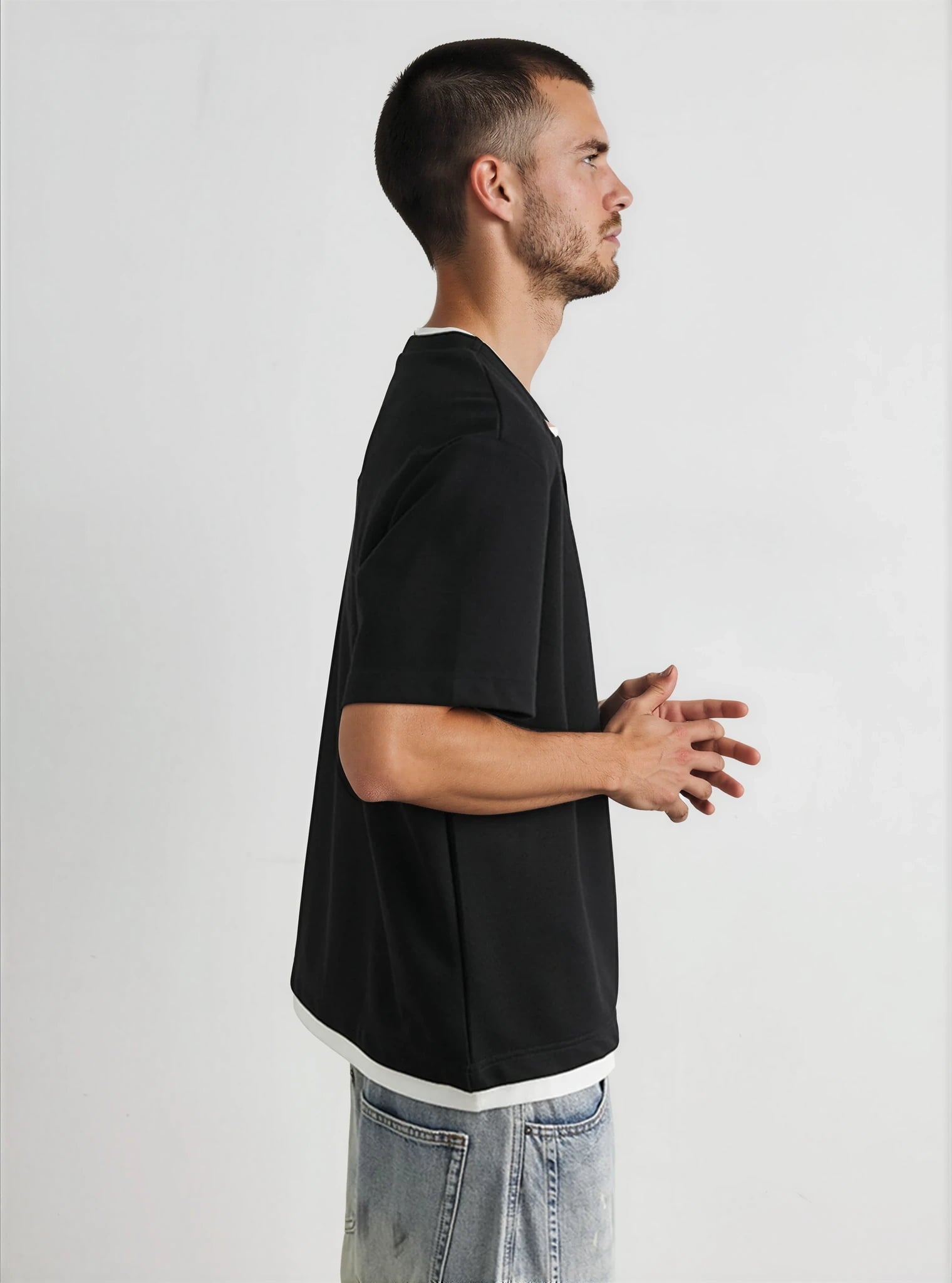 Men's Two-Piece Henley Collar Short-Sleeve T-Shirt