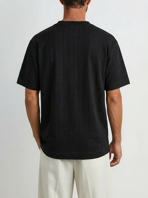 Men's Ribbed 14-Gauge Knit Crew Neck T-shirt